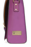 CATWALK COLLECTION HANDBAGS - Ladies Leather Work Satchel - Briefcase Messenger Bag - CANTERBURY - Purple
