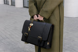 CATWALK COLLECTION HANDBAGS - Ladies Leather Work Satchel - Briefcase Messenger Bag - CANTERBURY - Tan