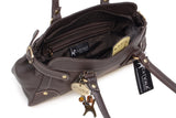 CATWALK COLLECTION HANDBAGS - Women's Leather Top Handle / Shoulder Bag - CARNABY STREET - Dark Brown