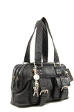 CATWALK COLLECTION HANDBAGS - Women's Leather Top Handle / Shoulder Bag - CAROLINE - Black
