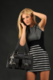 CATWALK COLLECTION HANDBAGS - Women's Leather Top Handle / Shoulder Bag - CAROLINE - White