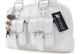 CATWALK COLLECTION HANDBAGS - Women's Leather Top Handle / Shoulder Bag - CAROLINE - White
