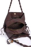 CATWALK COLLECTION HANDBAGS - Women's Leather Tote / Shoulder Bag - CAZ - Dark Brown