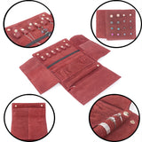 CATWALK COLLECTION HANDBAGS - Smooth Leather and Suede - Jewellery Roll / Organiser  / Storage Pouch / Jewelry Case - Travel and Home - Gift Box  - CHANELLE - Red