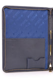 CATWALK COLLECTION HANDBAGS - A4 Zip Conference Folder -Business Organiser / Executive Document Holder / Presentation Portfolio -Vintage Fossil Leather - CHLOE - Blue