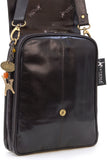 CATWALK COLLECTION HANDBAGS - Women's Leather Cross Body Messenger Bag - A4 size Business Office Work Bag - CITY - Brown