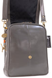 CATWALK COLLECTION HANDBAGS - Women's Leather Cross Body Messenger Bag - A4 size Business Office Work Bag - CITY - Grey