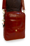 CATWALK COLLECTION HANDBAGS - Women's Leather Cross Body Messenger Bag - A4 size Business Office Work Bag - CITY - Tan