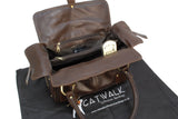CATWALK COLLECTION HANDBAGS - Women's Leather Top Handle / Shoulder Bag - CLAUDIA - Brown