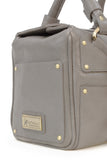 CATWALK COLLECTION HANDBAGS - Women's Leather Top Handle / Shoulder Bag - CLAUDIA - Grey