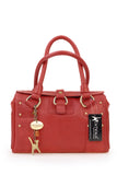 CATWALK COLLECTION HANDBAGS - Women's Leather Top Handle / Shoulder Bag - CLAUDIA - Red