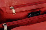 CATWALK COLLECTION HANDBAGS - Women's Leather Top Handle / Shoulder Bag - CLAUDIA - Red