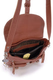 CATWALK COLLECTION HANDBAGS - Women's Large Leather Cross Body Shoulder Bag - Adjustable Shoulder Strap - COURIER - Tan