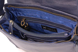 CATWALK COLLECTION HANDBAGS - Women's Shoulder Bag / Flapover Bag / Crossbody Bag - fits iPad or Tablet - Vintage Leather - DIANA - Blue