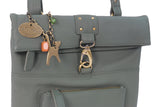 CATWALK COLLECTION HANDBAGS - Ladies Leather Cross Body Bag - Adjustable Shoulder Strap - DISPATCH - Dark Green