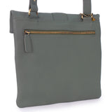 CATWALK COLLECTION HANDBAGS - Ladies Leather Cross Body Bag - Adjustable Shoulder Strap - DISPATCH - Dark Green