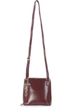 CATWALK COLLECTION HANDBAGS - Women's Medium Leather Cross Body Bag /Shoulder Bag with Long Adjustable Strap - ELEANOR - Brown