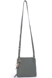 CATWALK COLLECTION HANDBAGS - Women's Medium Leather Cross Body Bag /Shoulder Bag with Long Adjustable Strap - ELEANOR - Green