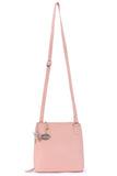 CATWALK COLLECTION HANDBAGS - Women's Medium Leather Cross Body Bag /Shoulder Bag with Long Adjustable Strap - ELEANOR - Pink