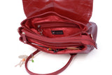 CATWALK COLLECTION HANDBAGS - Ladies’ Vintage Leather Top Handle Cross Body Bag -   Women's Work Organiser Work - iPad / Tablet Bag - ELLA - Red