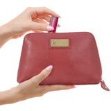 CATWALK COLLECTION HANDBAGS - Women's Vintage Leather Cosmetic Clutch / Makeup Pouch / Travel Beauty Bag - EMMA - Pink