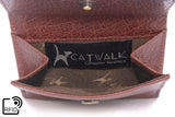 CATWALK COLLECTION HANDBAGS - Ladies Small Leather Purse with Gift Box - RFID Protection - Credit Card and Coin Compartment - EVE - Brown