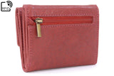 CATWALK COLLECTION HANDBAGS - Ladies Small Leather Purse with Gift Box - RFID Protection - Credit Card and Coin Compartment - EVE - Red