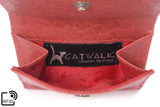 CATWALK COLLECTION HANDBAGS - Ladies Small Leather Purse with Gift Box - RFID Protection - Credit Card and Coin Compartment - EVE - Red