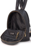 CATWALK COLLECTION HANDBAGS - Antitheft Backpack / Rucksack - Vintage Leather - fits iPad or Tablet - FERN - Black