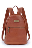 CATWALK COLLECTION HANDBAGS - Antitheft Backpack / Rucksack - Vintage Leather - fits iPad or Tablet - FERN - Tan