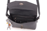 CATWALK COLLECTION HANDBAGS - Small Crossbody Bag For Women - Shoulder Bag - fits Smart Phone - Smooth Leather - FLORENCE - Black