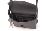 CATWALK COLLECTION HANDBAGS - Small Crossbody Bag For Women - Shoulder Bag - fits Smart Phone - Saffiano Crosshatch Leather - FLORENCE - Black