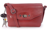 CATWALK COLLECTION HANDBAGS - Small Crossbody Bag For Women - Shoulder Bag - fits Smart Phone - Smooth Leather - FLORENCE -  Red