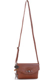 CATWALK COLLECTION HANDBAGS - Small Crossbody Bag For Women - Shoulder Bag - fits Smart Phone - Smooth Leather - FLORENCE - Tan