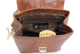 CATWALK COLLECTION HANDBAGS - Ladies Leather Cross Body Bag - Adjustable Shoulder Strap - FRANKIE - Brown