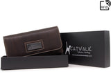 CATWALK COLLECTION HANDBAGS - Ladies Matinee Zip Purse with Gift Box - Real Leather with RFID Protection Available - Credit Card Wallet with Zip Coin Compartment - GEMMA - Brown - RFID
