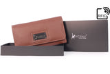 CATWALK COLLECTION HANDBAGS - Ladies Matinee Zip Purse with Gift Box - Real Leather with RFID Protection Available - Credit Card Wallet with Zip Coin Compartment - GEMMA - Chestnut - RFID