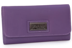 CATWALK COLLECTION HANDBAGS - Ladies Matinee Zip Purse with Gift Box - Real Leather with RFID Protection Available - Credit Card Wallet with Zip Coin Compartment - GEMMA - Purple - RFID