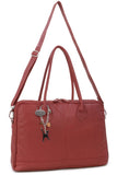 CATWALK COLLECTION HANDBAGS - Women's Large Leather Tote - Shoulder Bag / Cross Body With Extra Detachable Adjustable Strap - GROSVENOR - Red