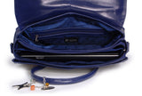 CATWALK COLLECTION HANDBAGS - Ladies Extra Large Leather Briefcase / Shoulder / Cross Body Bag - Women's Organiser Work Bag - Laptop Bag With Padded Compartment - HELENA - Navy