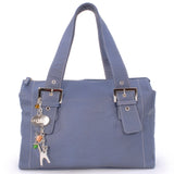 CATWALK COLLECTION HANDBAGS - Women's Soft Leather Top Handle / Slouchy Shoulder Bag - JANE - Blue