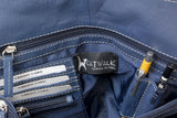 CATWALK COLLECTION HANDBAGS - Women's Soft Leather Top Handle / Slouchy Shoulder Bag - JANE - Dark Blue / Navy