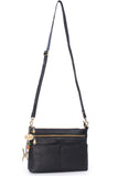 CATWALK COLLECTION HANDBAGS - Leather Cross Body - Shoulder Bag for Women - Long Adjustable Strap - JENNY - Black