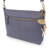 CATWALK COLLECTION HANDBAGS - Small - Women's Quilted Leather Cross Body Shoulder Bag - JOSIE - Navy Blue