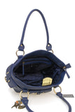 CATWALK COLLECTION HANDBAGS - Women's Leather Top Handle / Shoulder Bag - KARLIE - Blue