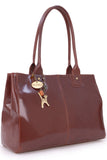 CATWALK COLLECTION HANDBAGS - Women's Large Vintage Leather Tote / Shoulder Bag - KENSINGTON - Brown