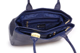 CATWALK COLLECTION HANDBAGS - Women's Large Vintage Leather Tote / Shoulder Bag - KENSINGTON - Navy
