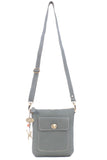 CATWALK COLLECTION HANDBAGS - Women's Leather Cross Body Bag with Detachable Adjustable Strap - LAURA - Green