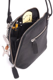 CATWALK COLLECTION HANDBAGS - Women's Small Leather Cross Body Bag / Mini Shoulder Bag with Long Adjustable Strap - LENA - Black