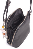 CATWALK COLLECTION HANDBAGS - Women's Small Leather Cross Body Bag / Mini Shoulder Bag with Long Adjustable Strap - LENA - Black